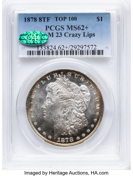 1878 8TF $1  Crazy Lips, VAM-23 MS thumbnail 2