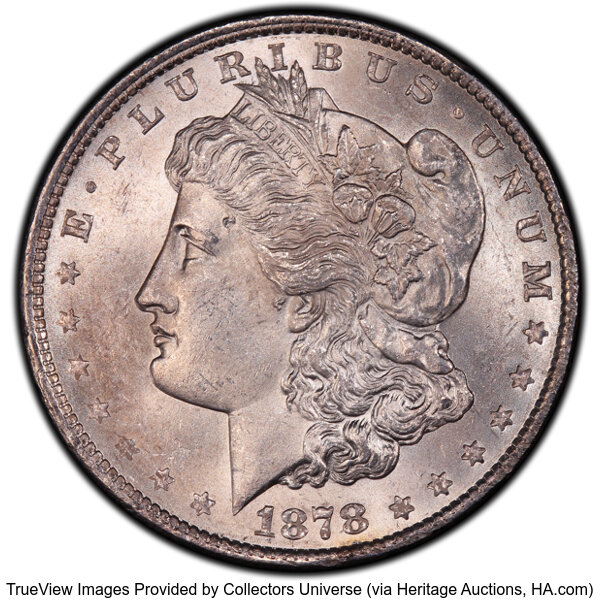1878 8TF $1  Cracked Bonnet, VAM-14.10 MS thumbnail 2