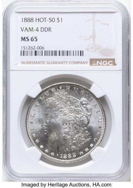 1888 $1  Doubled Reverse, VAM-4  MS thumbnail 2