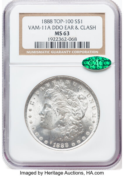1888 $1  Doubled Ear, VAM-11  MS thumbnail 2