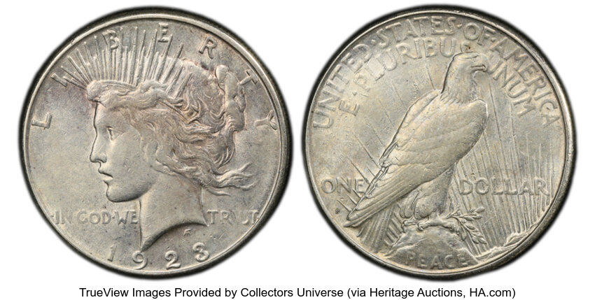 1923-S $1  Hair Die Break, VAM-1W MS thumbnail 2