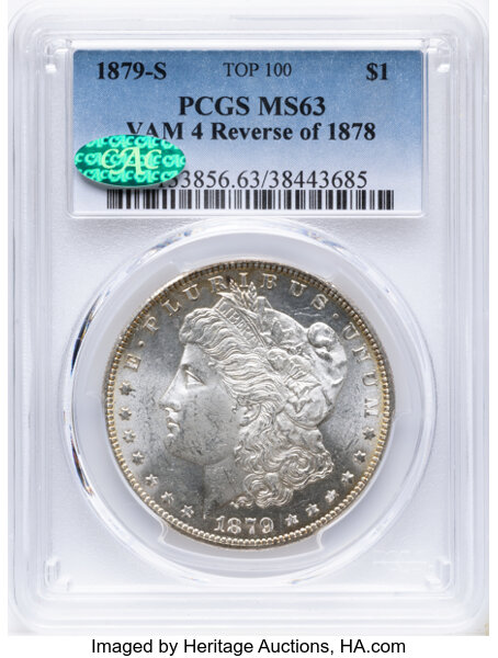 1879-S $1  Reverse of 1878, VAM-4 MS thumbnail 2