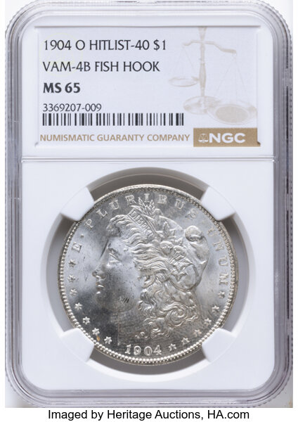 1904-O $1  Fishhook, VAM-4B MS thumbnail 4