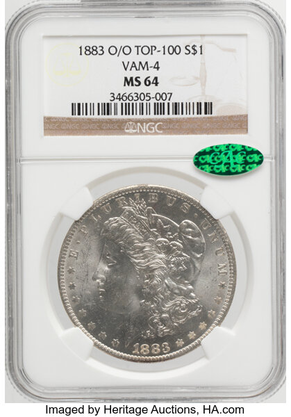 1883-O/O $1  Repunched Mintmark, VAM-4 MS thumbnail 3