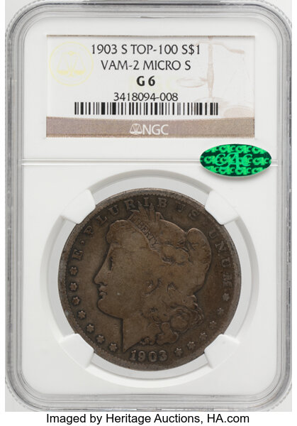 1903-S $1  Micro S, VAM-2  MS thumbnail 2