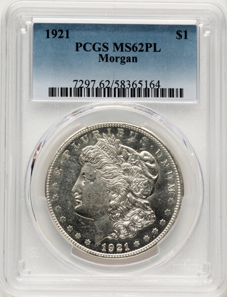 1921 $1  Morgan MS PL thumbnail 2