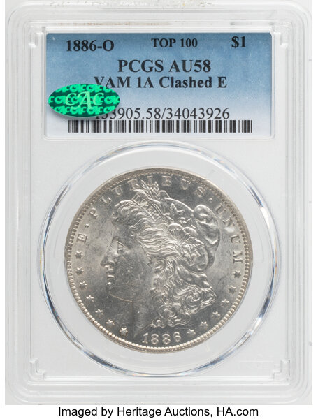 1886-O $1  Clashed Reverse BER, VAM-1A1 MS thumbnail 4