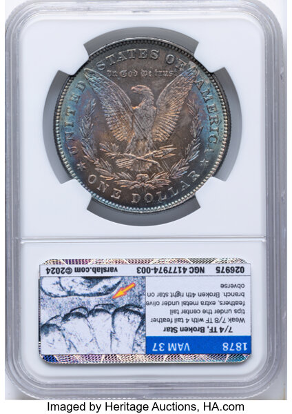 1878 7/8TF $1  Strong, 7/4, VAM-37 MS60 CAC thumbnail 22
