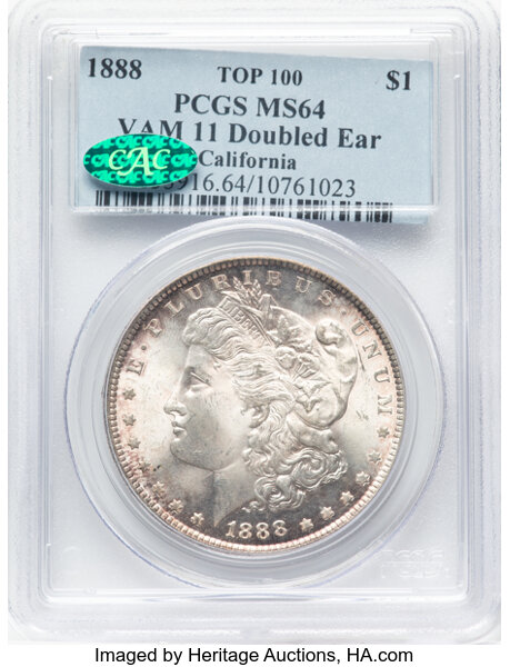 1888 $1  Doubled Ear, VAM-11  MS thumbnail 4