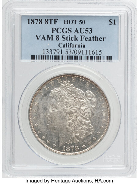 1878 8TF $1  Stick Feather, VAM-8 MS thumbnail 3