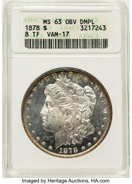 1878 8TF $1  Doubled Reverse, VAM-17 MS thumbnail 7