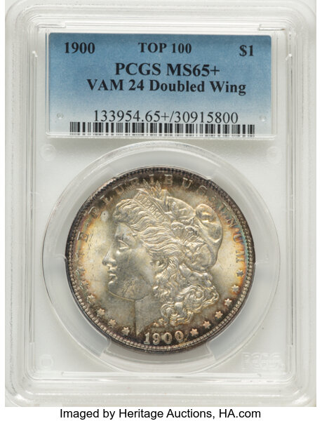 1900 $1  Doubled Wing, VAM-24  MS thumbnail 5