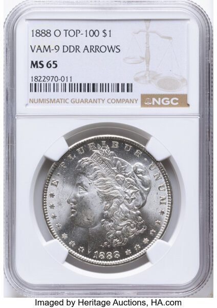 1888-O $1  Doubled Arrows, VAM-9  MS thumbnail 4