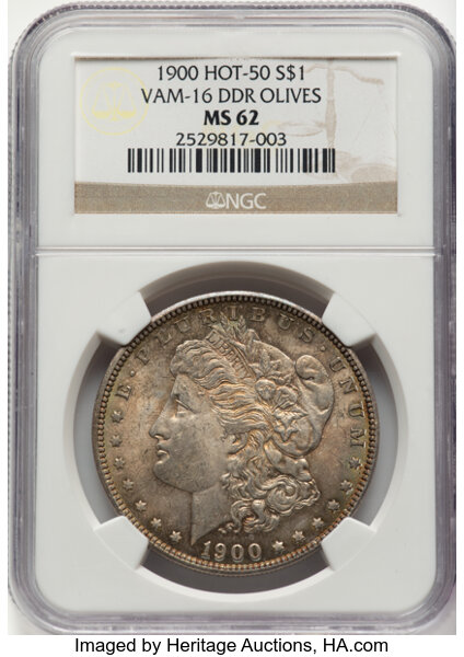 1900 $1  Two Olive Reverse, VAM-16  MS thumbnail 2