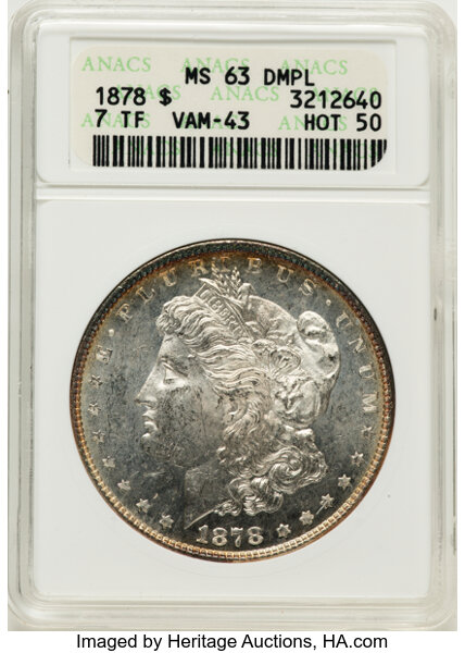 1878 7TF $1  Reverse of 1878 MS DMPL thumbnail 4
