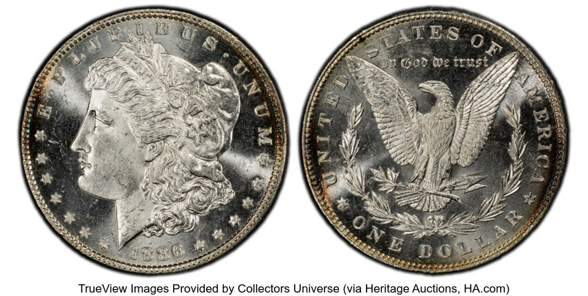 1886 $1  Doubled Arrows, VAM-17  MS thumbnail 3