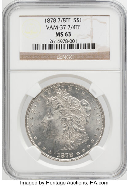 1878 7/8TF $1  Strong, 7/4, VAM-37 MS thumbnail 3