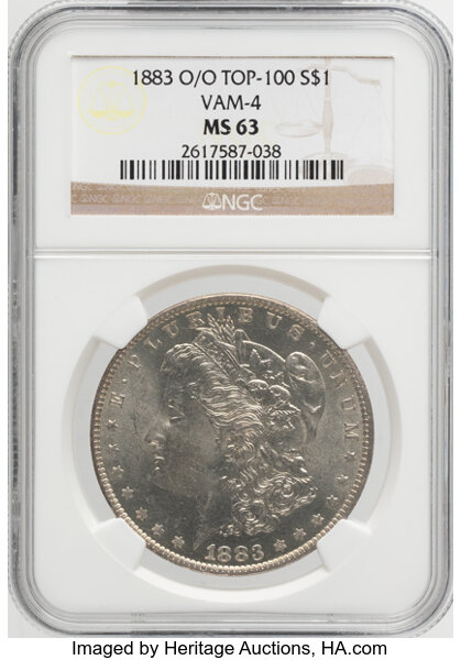 1883-O/O $1  Repunched Mintmark, VAM-4 MS thumbnail 4
