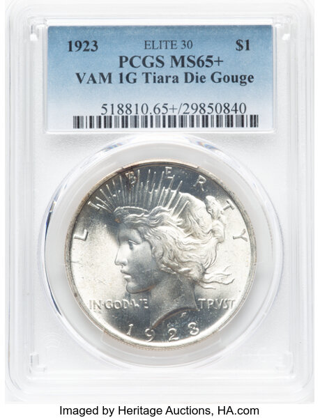 1923 $1  Tiara Die Gouge, VAM-1G MS thumbnail 2