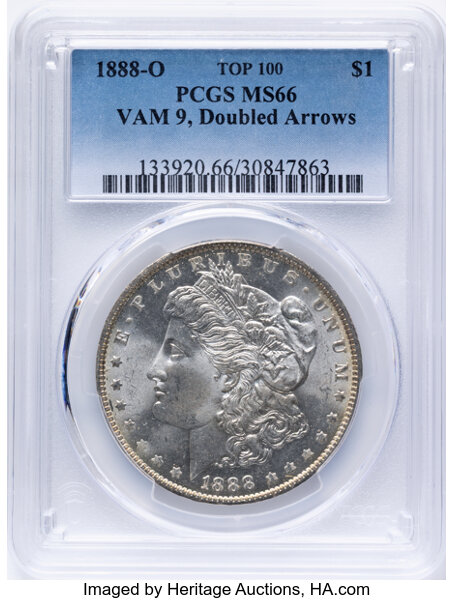 1888-O $1  Doubled Arrows, VAM-9  MS thumbnail 3