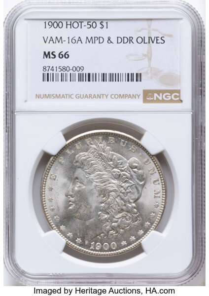 1900 $1  Two Olive Reverse, VAM-16A  MS thumbnail 2