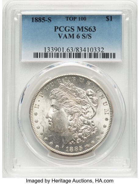 1885-S/S $1  Repunched Mintmark, VAM-6 MS thumbnail 2