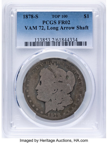1878-S $1  Long Nock, VAM-72 MS thumbnail 2
