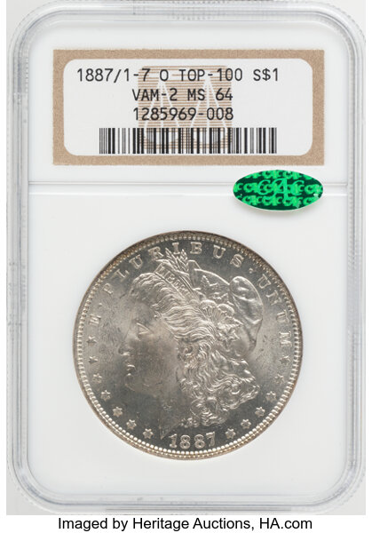 1887-O $1  Doubled Date, VAM-2  MS thumbnail 3