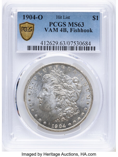 1904-O $1  Fishhook, VAM-4B MS thumbnail 11
