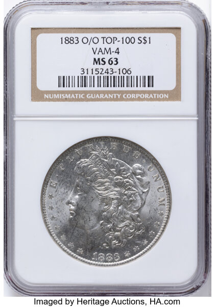 1883-O/O $1  Repunched Mintmark, VAM-4 MS thumbnail 5