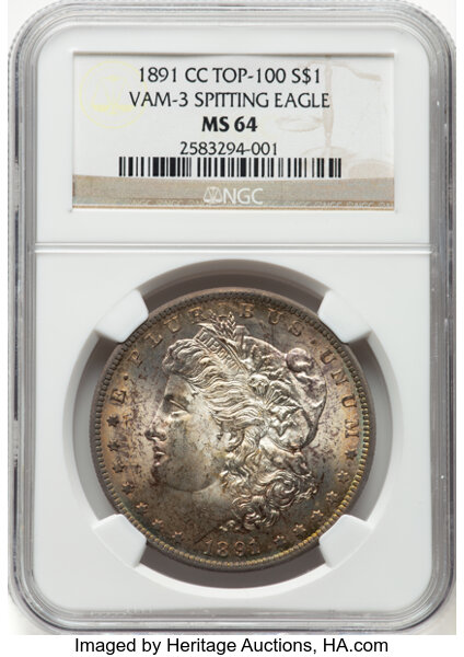 1891-CC $1  Spitting Eagle, VAM-3  MS thumbnail 8