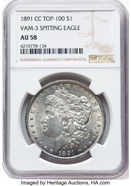 1891-CC $1  Spitting Eagle, VAM-3  MS thumbnail 5