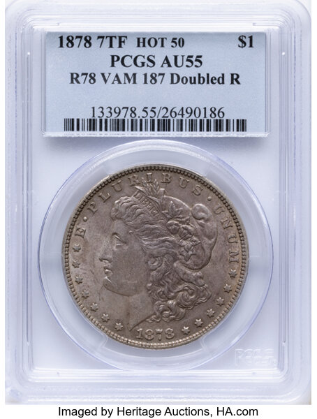 1878 7TF $1  Reverse of 1878, Doubled R, VAM-187 MS thumbnail 8