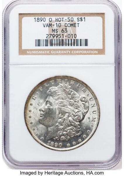 1890-O $1  Comet Die Gouge, VAM-10  MS thumbnail 2