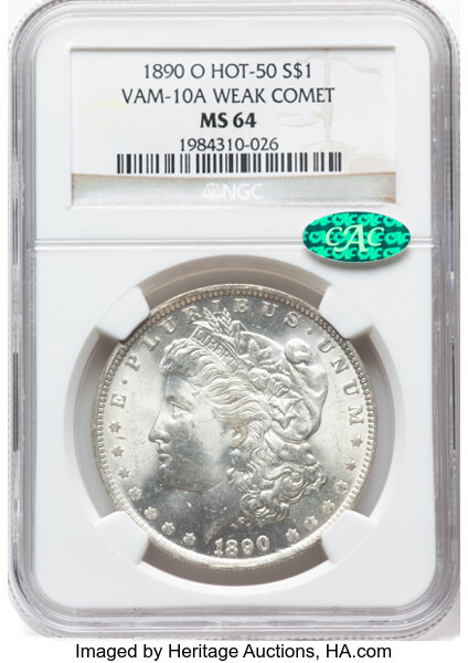1890-O $1  Comet Die Gouge, VAM-10  MS thumbnail 3