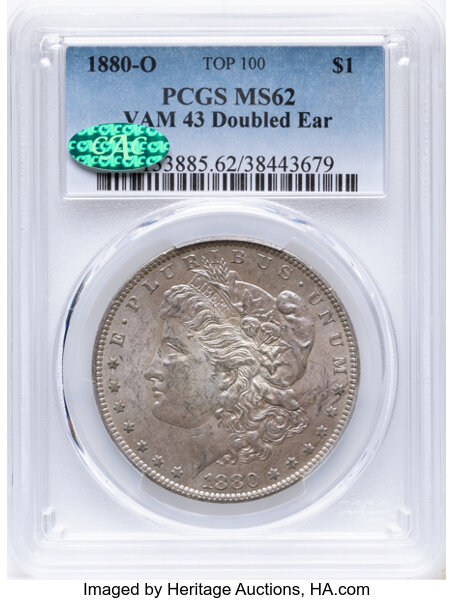 1880-O $1  Doubled Ear, VAM-43  MS thumbnail 3