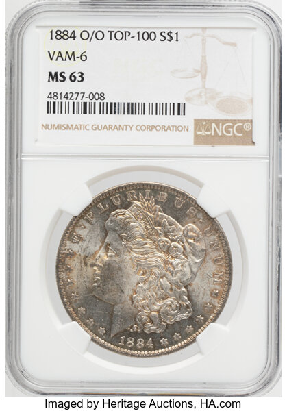 1884-O/O $1  Repunched Mintmark, VAM-6 MS thumbnail 2