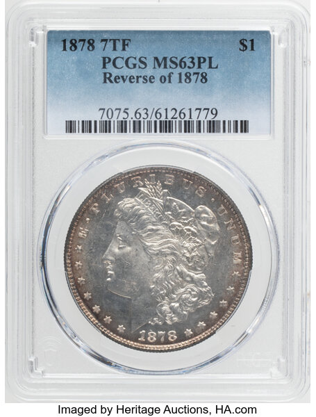 1878 7TF $1  Reverse of 1878 MS PL thumbnail 4
