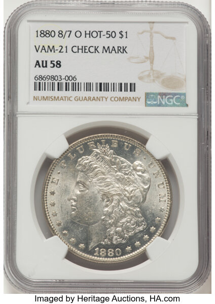1880-O $1  Checkmark, VAM-21  MS thumbnail 3