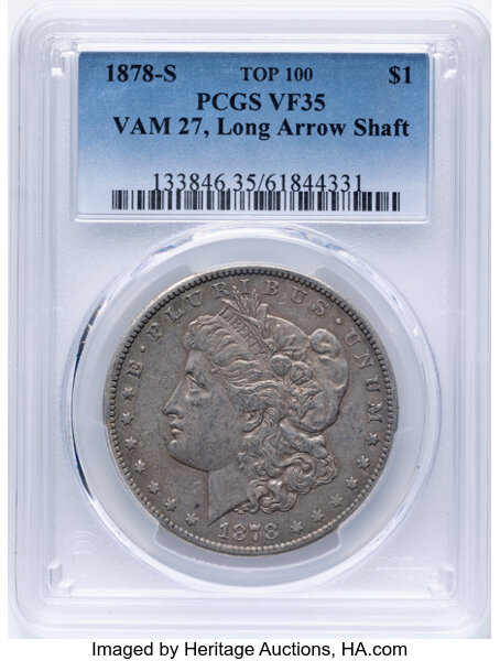 1878-S $1  Long Nock, VAM-27 MS thumbnail 2