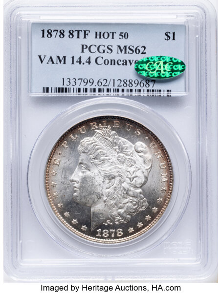 1878 8TF $1  Concave Reverse, VAM-14.4 MS thumbnail 2