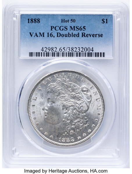 1888 $1  Die Gouge, Doubled Reverse, VAM-16 MS thumbnail 12