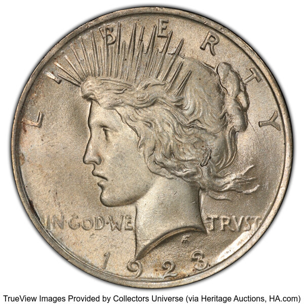 1923 $1  Extra Hair, VAM-1AB2 MS thumbnail 2