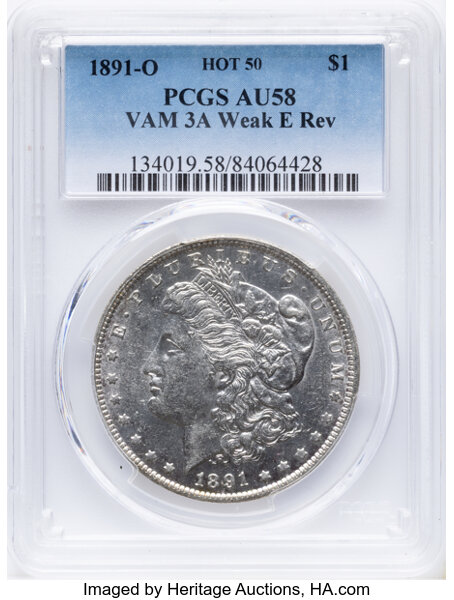 1891-O $1  Weak E Reverse, VAM-3A1 MS thumbnail 2