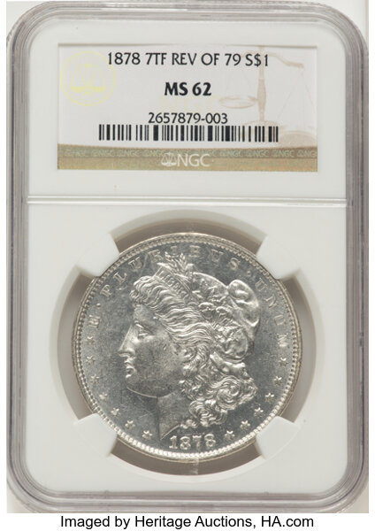 1878 7TF $1  Reverse of 1879 MS thumbnail 9