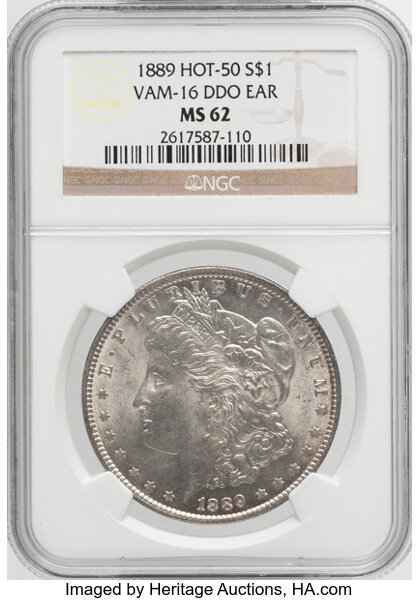 1889 $1  Doubled Ear, VAM-16  MS thumbnail 2