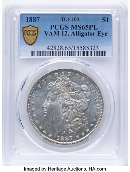 1887 $1  Alligator Eye, VAM-12  MS PL thumbnail 2