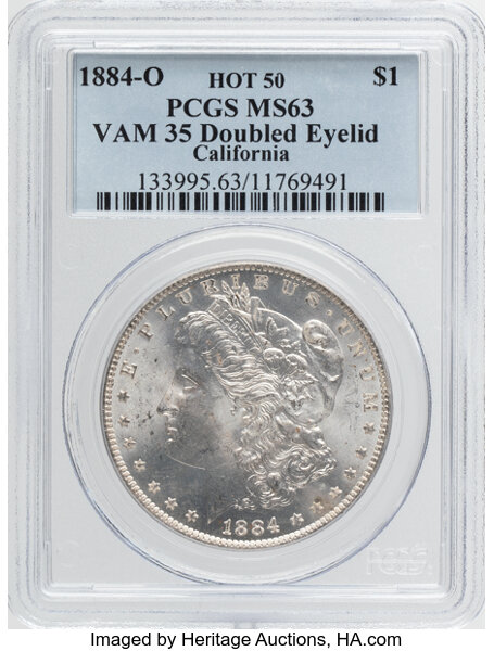 1884-O $1  Doubled Eyelid, VAM-35  MS thumbnail 2