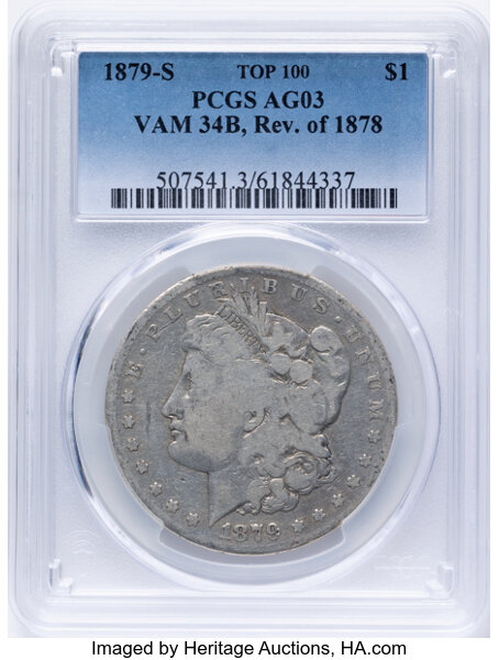 1879-S $1  Reverse of 1878, VAM-34B MS thumbnail 2