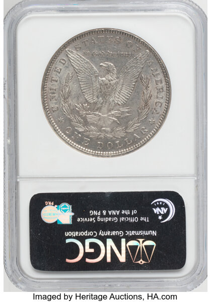 1897 $1  Pitted Reverse, VAM-6A AU50 thumbnail 7